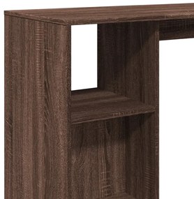 barna tölgy színű szerelt fa bárasztal polccal 124x46x103,5 cm