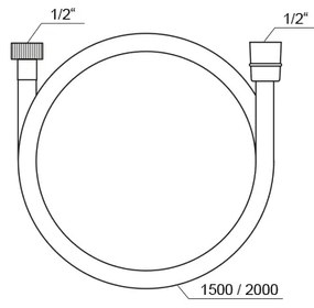 Ravak X07P337 - Műanyag zuhanytömlő, 200 cm, fényes króm