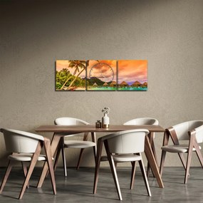 Kép - Bora Bora szigete (órával) (90x30 cm)