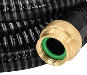 fekete PVC szívótömlő sárgaréz csatlakozókkal 1,1 15 m&quot;