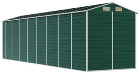 zöld horganyzott acél kerti fészer 191 x 725 x 198 cm