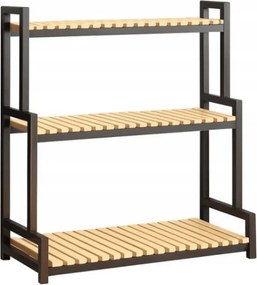 Virågållvåny GREENY 3 polc 95x80 cm, fekete / tölgy dekor