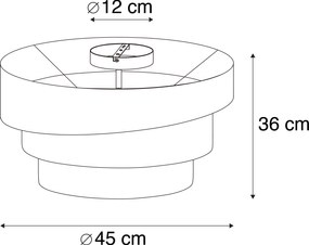 Modern mennyezeti lámpa barna 45 cm 3 lámpás - Drum Trio