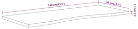 tömör akácfa téglalap alakú asztallap 110 x 50 x 2,5 cm