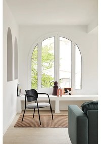 Fekete-szürke fotel kőrisfa dekorral Eclipse - Teulat