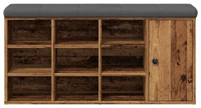 antik fa szerelt fa cipőtároló pad 102x32x50 cm