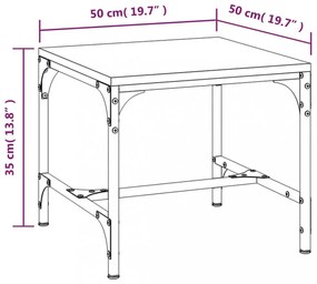 vidaXL fekete szerelt fa dohányzóasztal 50x50x35 cm