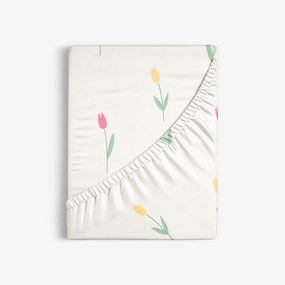 Goldea pamut gumis lepedő - tulipánok 140 x 200 cm