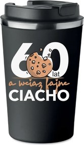 Prémium Termo Bögre fekete ajándék 60 éves Születésnapra KT_414