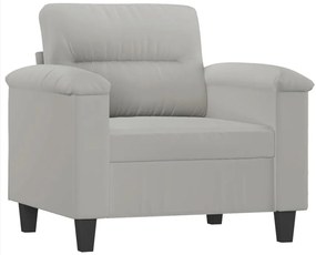 vidaXL 4 részes világosszürke mikroszálas ülőgarnitúra párnákkal