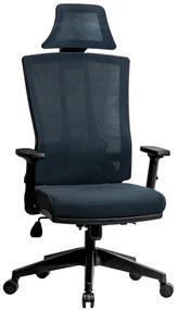 Ello ergonomikus irodai forgószék deréktámasszal, fejtámasszal, 3D Air mesh hálós