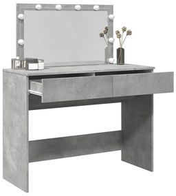 betonszürke fésülködőasztal LED-del 100 x 40 x 120 cm