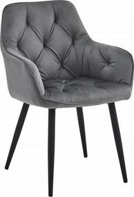 Elegáns bársony étkezőszék JORK, sötétszürke