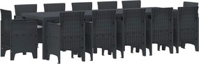 vidaXL Kert étkező szett 13 pcs Antracit és világosszürke
