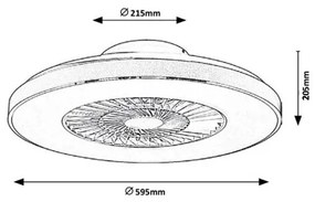 Rabalux - LED Dimmelhető mennyezeti lámpa ventilátorral LED/40W/230V + távirányító