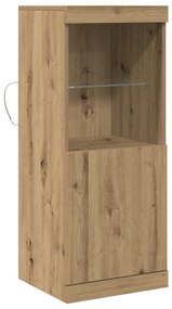 LED világítással ellátott oldalpolc Kézműves tölgy 41x37x100 cm