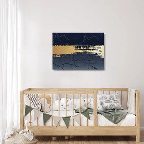 Üveg kép - Kék és arany absztrakció N⁰2 (70x50 cm)