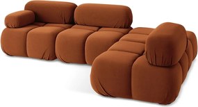 Narancssárga bársony moduláris sarokkanapé (jobb oldali) Lokua – Makamii