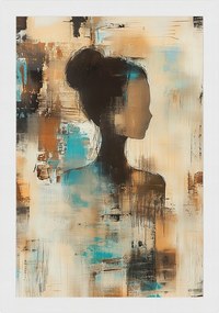 Poszter Keret Fa Absztrakt Figura Sziluett Nő Profil 40x60