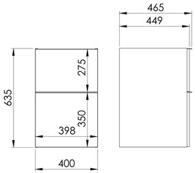 Elita Look, oldalra függő szekrény 40x45x64 cm 2S PDW, bézs matt, ELT-168596