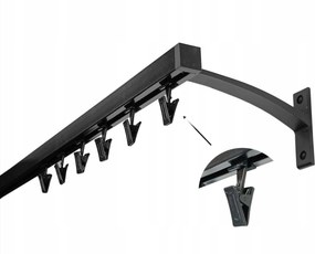 Függönykarnis Négyzet Alumínium 20mm Fekete Matt 120cm béka