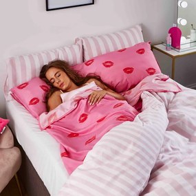 Rózsaszín lepedő 131x215 cm Pouting Lips – Sassy B