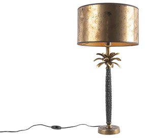 Art Deco asztali lámpa bronz színű bronz árnyékolóval 35 cm - Areka