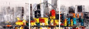 Kép - A nagyváros festménye (órával) (90x30 cm)