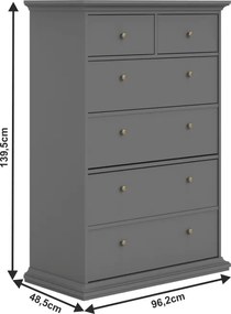 Komód, szürke, PARIS 76718