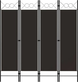 vidaXL barna 4 paneles paraván 160 x 180 cm
