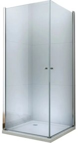 Mexen Pretoria DUO zuhanykabin 80x100cm, 6mm üveg, króm profil-átlátszó üveg, 852-080-100-02-00