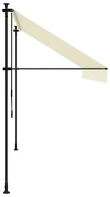 krémszínű szövet és acél feltekerhető napellenző 350 x 150 cm