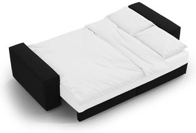 Fekete bársony kinyitható-tárolóhelyes kanapé 247 cm Jodie – Micadoni