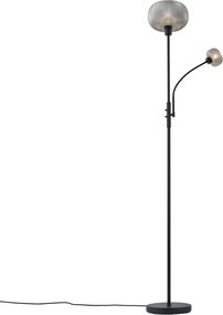 Okos állólámpa fekete füstüveggel, 2 égős, WiFi-vel - Brianna