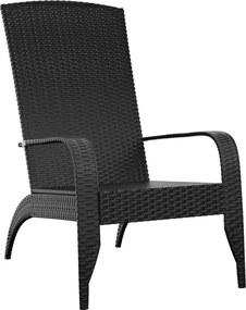 vidaXL fekete polyrattan kerti Adirondack szék
