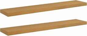 vidaXL Falpolc Falra szerelhető 2 pcs Bézs 120 x 23,5 x 4 cm Faanyag