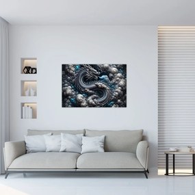Kép – Sárkány a füstben (90x60 cm)