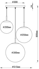 Globo 1581-3S - Joel 3 ágú függeszték E27 60W 230V