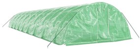zöld acélvázas melegház 90 m² 18 x 5 x 2,3 m