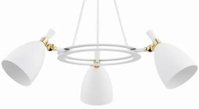 Argon 6148 - Csillár rúdon CHARLOTTE 3xE27/15W/230V fehér/arany