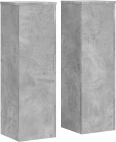 vidaXL 2 db betonszürke szerelt fa növénytartó állvány 25 x 25 x 80 cm