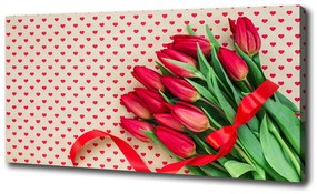 Vászonkép nyomtatás Tulipánok szívek oc-104956051