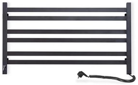 Fürdőszobai létra törölközőszárító radiátor termosztáttal AVANGARD 316 W/230 V 50,6 cm IP44 fekete jobb oldali