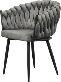Étkezőszék, sötétszürke Velvet szövet/fekete, BLER