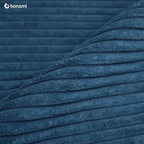 Kék kordbársony kinyitható-tárolóhelyes sarokkanapé Voltaire – Bobochic Paris