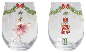 Karácsonyi üveg vizes pohár 2db-os szett Magie de Noel