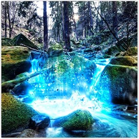 Poszterek 100x100 Vízesés a folyón Hegyek