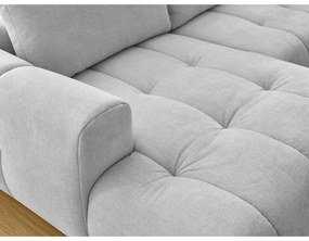 Világosszürke kinyitható-tárolóhelyes sarokkanapé (jobb oldali-U alakú) Fuji – Bobochic Paris