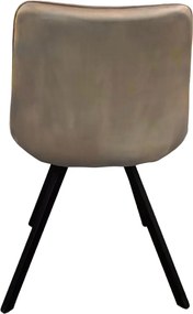 Étkezőszék, szürkésbarna Taupe Velvet szövet/fekete, SAMIRA