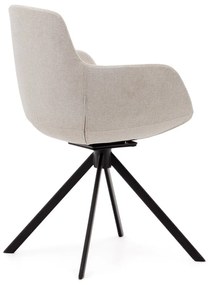 Bézs kárpitozott karfás étkezőfotel szett 2 db-os Tissiana – Kave Home